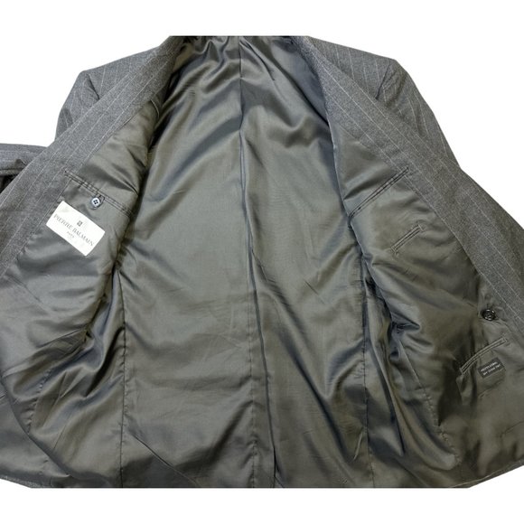 Pierre Balmain Paris Blazer St Tropez Grey Pinstripe Men's Blazer Jacket SZ R41 - Picture 9 of 16